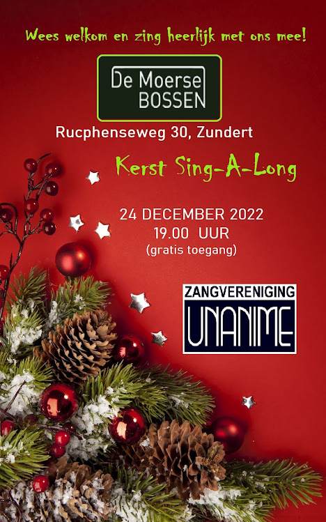 Zangvereniging Unanime organiseert Kerst sing-a-long