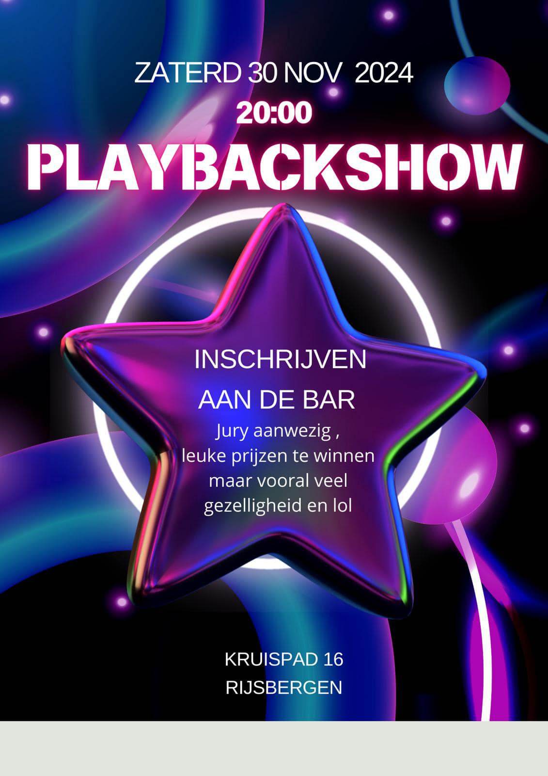 Plabackshow bij Connie's cafe